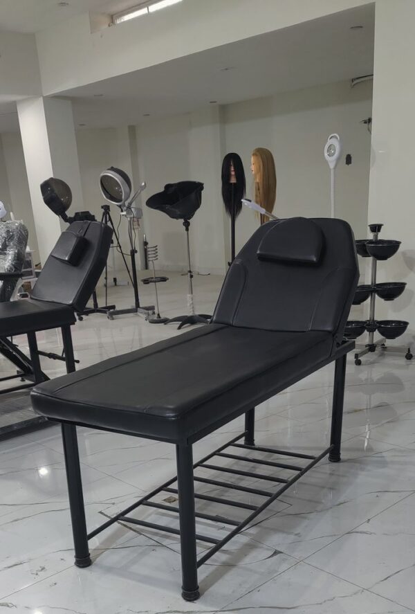 Black Facial Bed with Storage Shelf