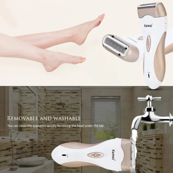 Kemei KM-3518 Electric Shaver Epilator for Women Lady Shaver Hair Remover Trimmer